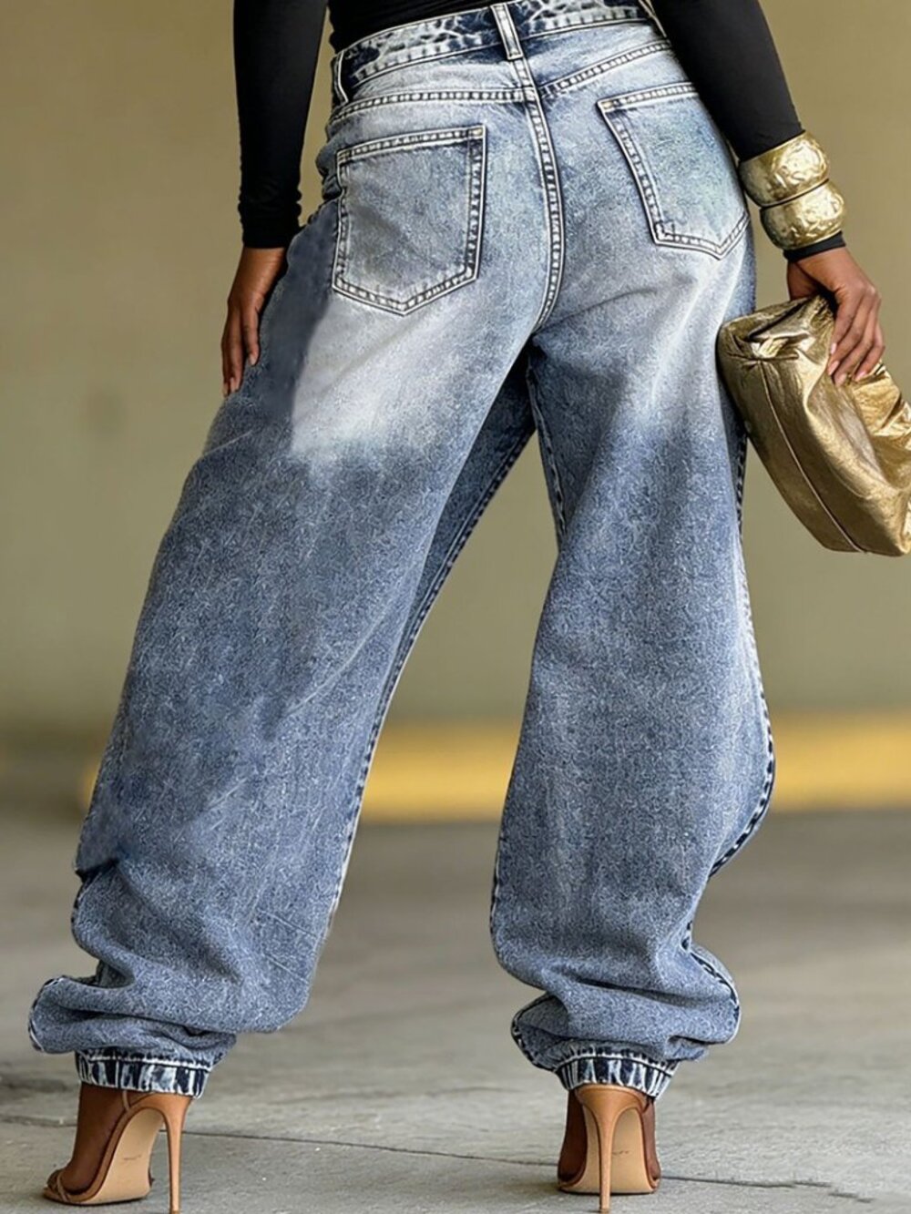 Layered Straight Leg Jeans - Picture 4 of 8
